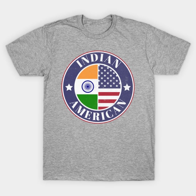 Proud Indian-American Badge - India Flag T-Shirt by Yesteeyear